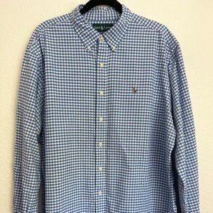 Men's Ralph Lauren Classic fit Blue and White Oxford Shirt